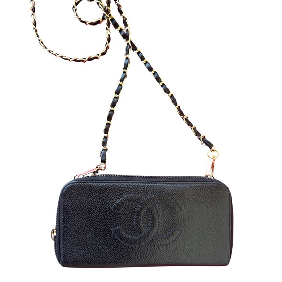 Converted CHANEL Black Caviar Leather Long Zippy Wallet - Picture 2 of 12
